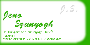 jeno szunyogh business card